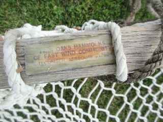 vintage Twin Oaks Hammocks of Missouri Cotton Rope Hammock that is in good shape 2