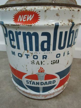 Vintage AMOCO Oil Company Permalube Motor Oil 5 Gallon Oil/Gas Can standard 2