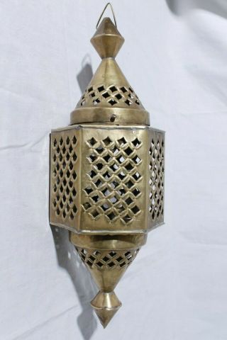 Vintage Moroccan Style Pendant Light Brass Hanging Lamp Lantern Chandelier
