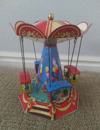 Vtg Style Tin Toy Carousel Merry Go Round Model Collectible Gift Made In Germany