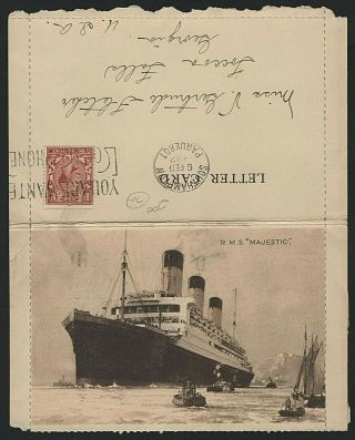 Rms Majestic,  White Star Line Letter Card 1932