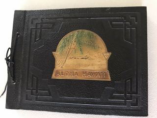 Vintage Wwii Aloha Hawaii Navy Photo Album - Many Pages Of Black & White Photos