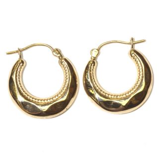 14k Yellow Gold Fancy Hoop Earrings 1.  5g Ladies Estate Vintage Womens