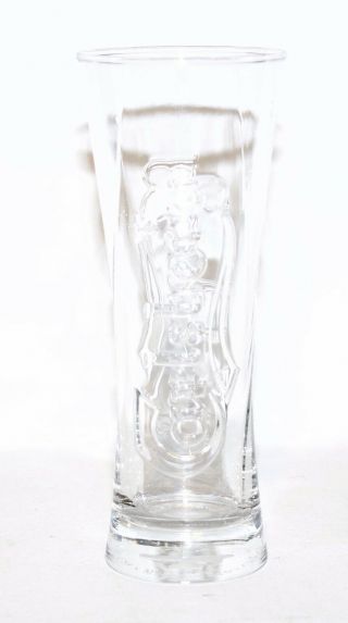 Carlsberg Beer Clear Tall Embossed Glass