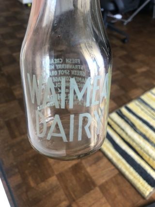 Waimea Dairy Milk Bottle Hawaii One Pint Faded Vintage Rare