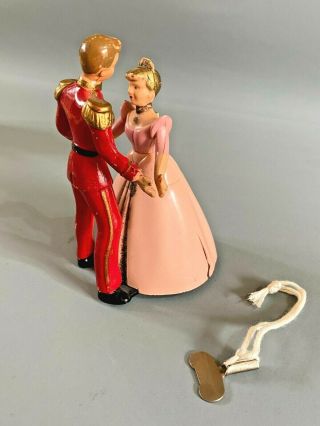 Vintage Wells Brimtoy Clockwork Cinderella & Prince Charming With Key