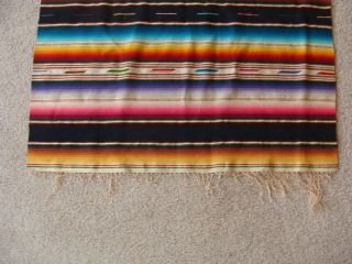 Vintage Mexican Southwestern Saltillo Serape Blanket 30x 62 