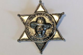 Toy Hopalong Cassidy Tin Star Embossed Badge Western Americana