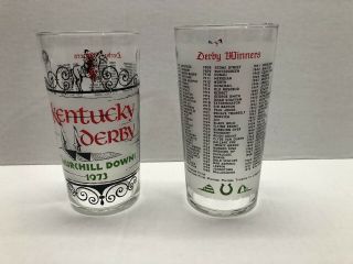 1973 Kentucky Derby Churchill Downs Vintage Glasses Set Of Two Secretariat Wins