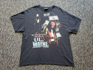 Vintage Lil Wayne Tour Shirt Rap Tee T Shirt Size Xl Rare Hip Hop Black Fade