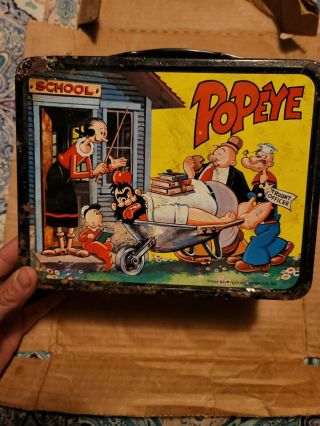Vintage 1964 Popeye Metal Lunchbox King Seeley - No Thermos