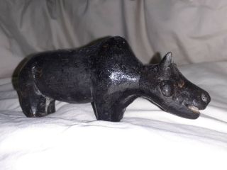 Rare Antique/vintage Hand Carved African Tribal Made Water Buffalo Folk Art