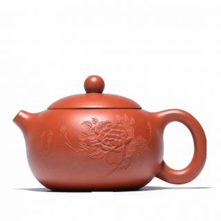 Teapot 200ml Chinese Yixing Zisha Clay Handmade Penoy Xishi Tea Pot Zhu Mud 朱泥茶壶