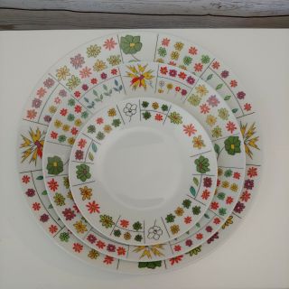 Htf Vintage Rosenthal Emilio Pucci Piemont 3 China Dinner Salad Plate Combo