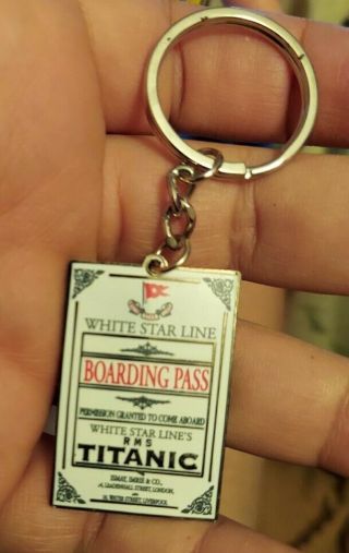 Rms Titanic Boarding Pass Keychain White Star Line Interest Rms C143