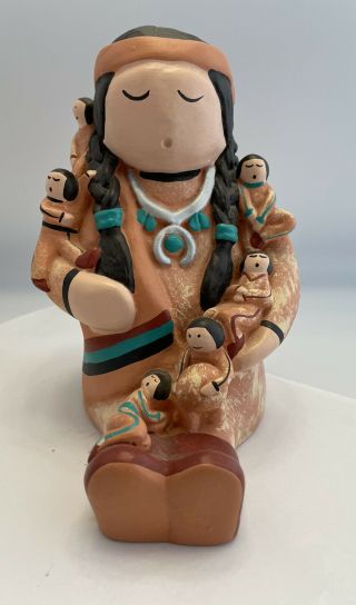 Vintage Native American Pueblo Storyteller Doll By White Feather Native Tones 7”
