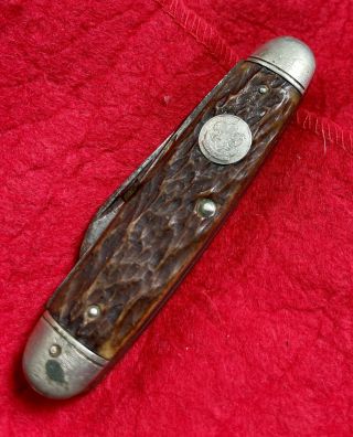 Vintage Remington (boy Scout) Knife Round Shield Pocket Knife