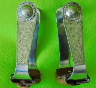 Quality Vintage Double Sided Silver Mounted Stainless Western Stippups Nr