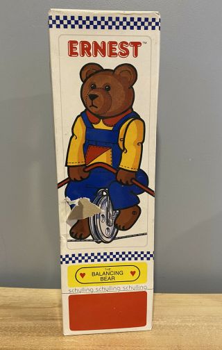 Vintage Ernest The Balancing Bear Unicycle Toy 1986 Schylling