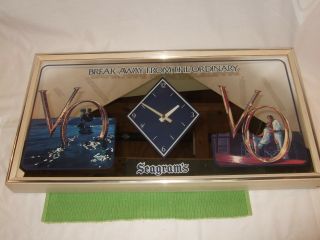 Seagrams Vo Break Away From The Ordinary Beer Sign Mirror Couple Women Clock Nr
