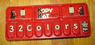 Vintage Kopy Kat Paint Box - 32 Colors In Tin Box The American Crayon Company