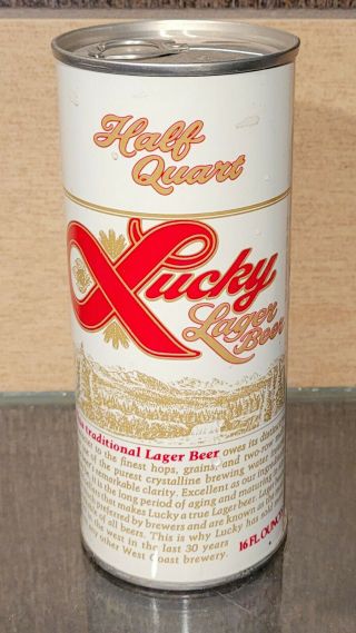 1971 Minty Bottom Open Lucky Lager Pull Tab Top Beer Can General Pueblo 16 Oz