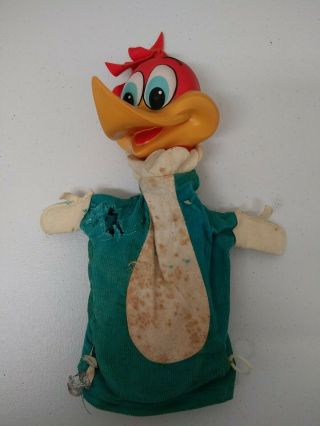 Vintage 1962 Woody Woodpecker Mattel Pull String Hand Puppet