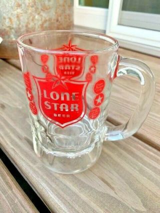 Vintage Lone Star Beer Heavy Glass Mug