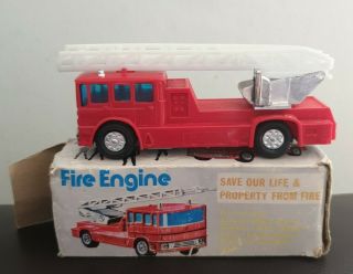 Vintage Friction Toy Fire Engine Boxed 1970 