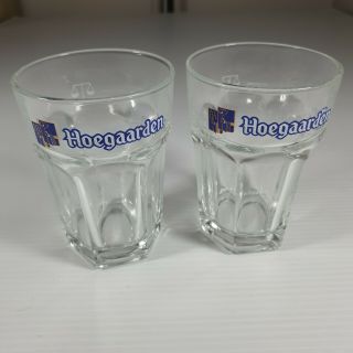2 X Rare Hoegaarden Beer Glasses Half - Pint 250ml