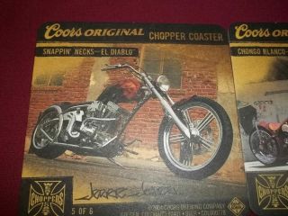 Vintage Coors West Coast Choppers Jesse James WCC Beer Coasters 3