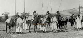 1900s Historic Iran Persia Kurdistan Kurds Arabs Horseback Glass Photo Negative