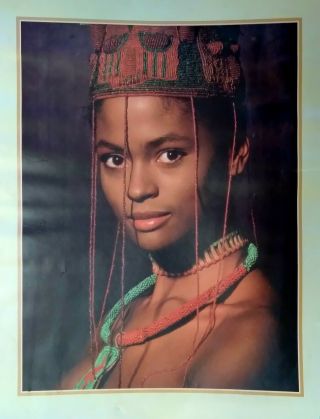 African Queen Stunning Vintage 1987 Art Print 16 X 20 Nefertiti Queen Of Sheba
