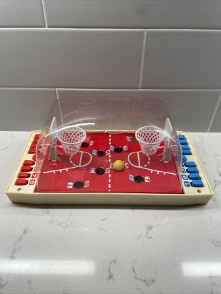 Basketball Game Pop - Up Table Top Toy Bubble Cover Retro Vintage