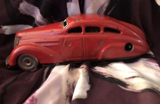 Vintage Schuco Red Wind - Up Tin Toy Car 1930 - 1950’s Rare Model 1010 Germany