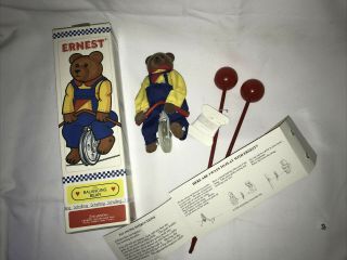 Vintage Ernest The Balancing Bear Unicycle Toy 1995 Schylling