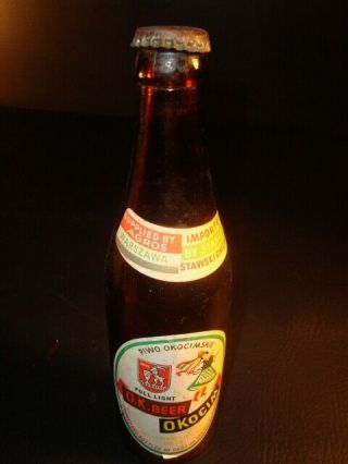 Circa 1950s Okacim Polish Imported Beer Bottle W/neck & Cap,  Chicago