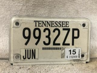 2015 Tennessee Motorcycle License Plate