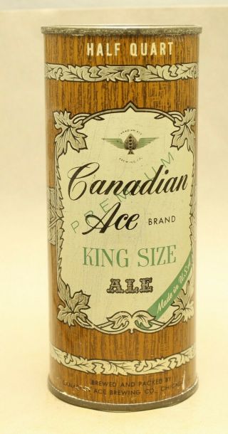 Canadian Ace Ale Pint Flat Top Beer Can