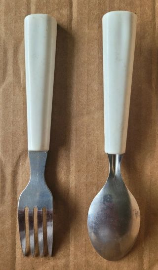 Vintage BOZO THE CLOWN CHILD ' S FORK and SPOON Set C.  R.  I.  - please read 2