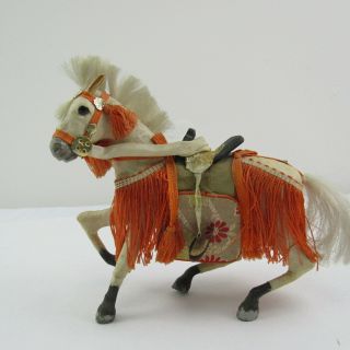 Samurai Horse Doll Vintage Collectible One Japanese Fabric & Paper Mache