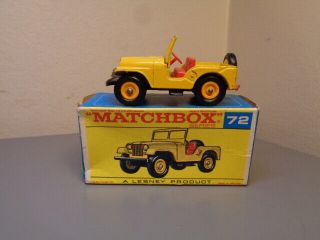 Matchbox Lesney No 72b Vintage Standard Jeep Vg