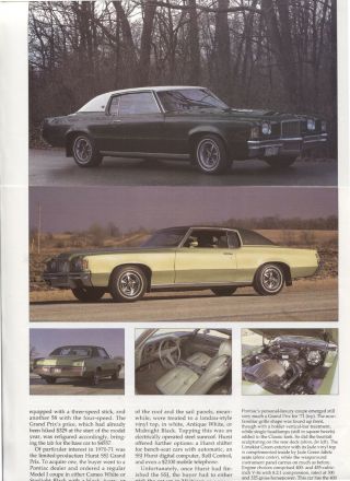 1969 1970 1971 1972 Pontiac Grand Prix 15 Page Color Article Ssj