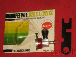 Vintage Cox Pee Wee 020 Red Tank Nitro Model Airplane Engines Wbubble Pack