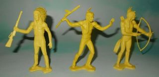 Vintage 1950s Marx 3 1/2 " Yellow Plastic American Indians