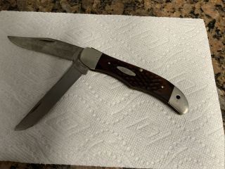 Vintage Case Xx 6265 Sab Large 2 Blade Redbone Folding Hunting Knife W Case