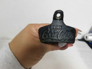 Cast Iron Drink Coca Cola Wall Mount Bottle Opener Kitchen Barware Collectible