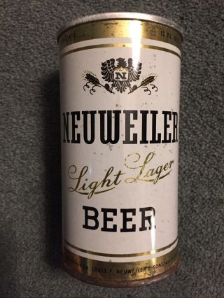 Neuweiler Light Lager Beer Can Allentown Pa Bottom Opened