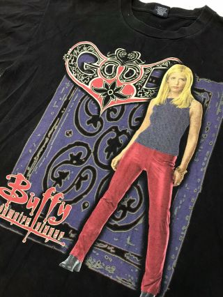 Vintage 2001 Fox Buffy The Vampire Slayer Promo TShirt Double Sided Evil Spike 3