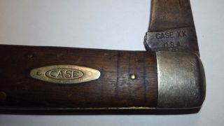 Vintage Case Xx 11031 - Sh Pocket Jack Knife,  Walnut Handle,  " Usa 10 Dots " On Tang